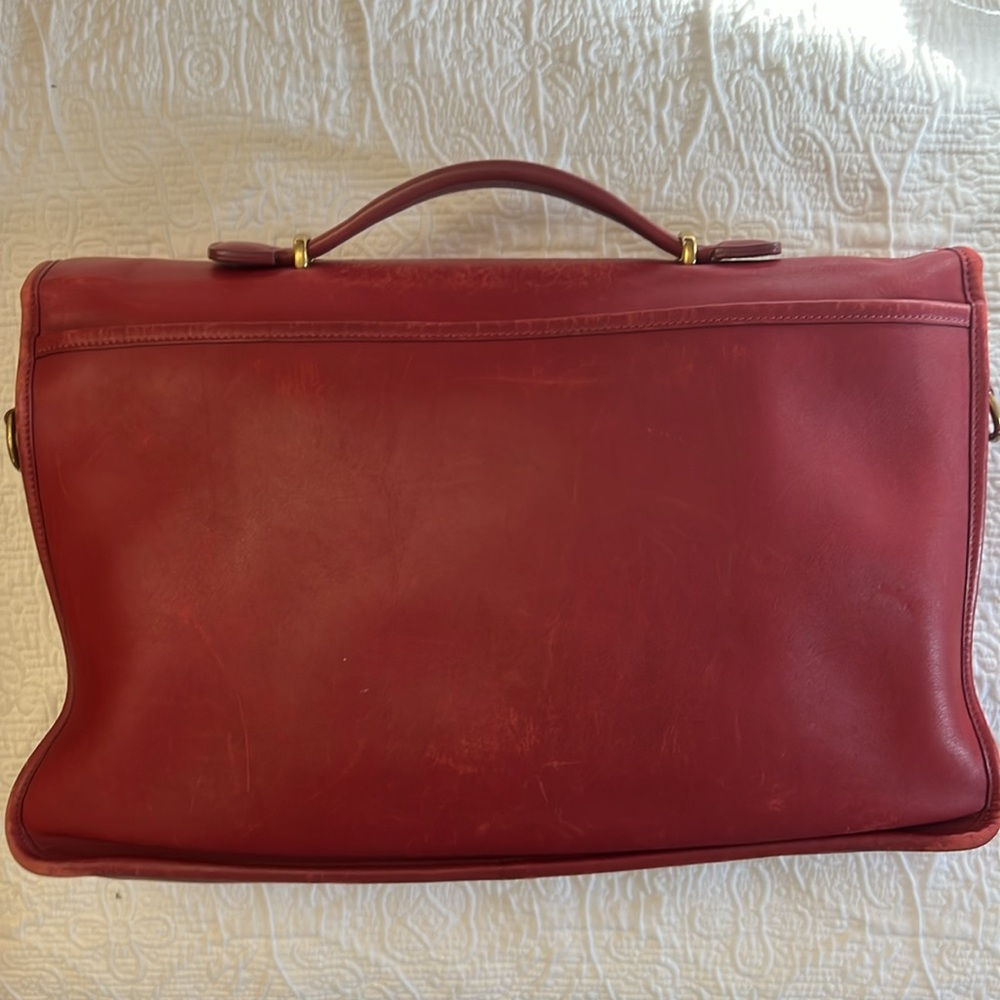 -𝐒𝐎𝐋𝐃-Vintage Red Coach Lexington Briefcase/Attache Case - Picture 7 of 16